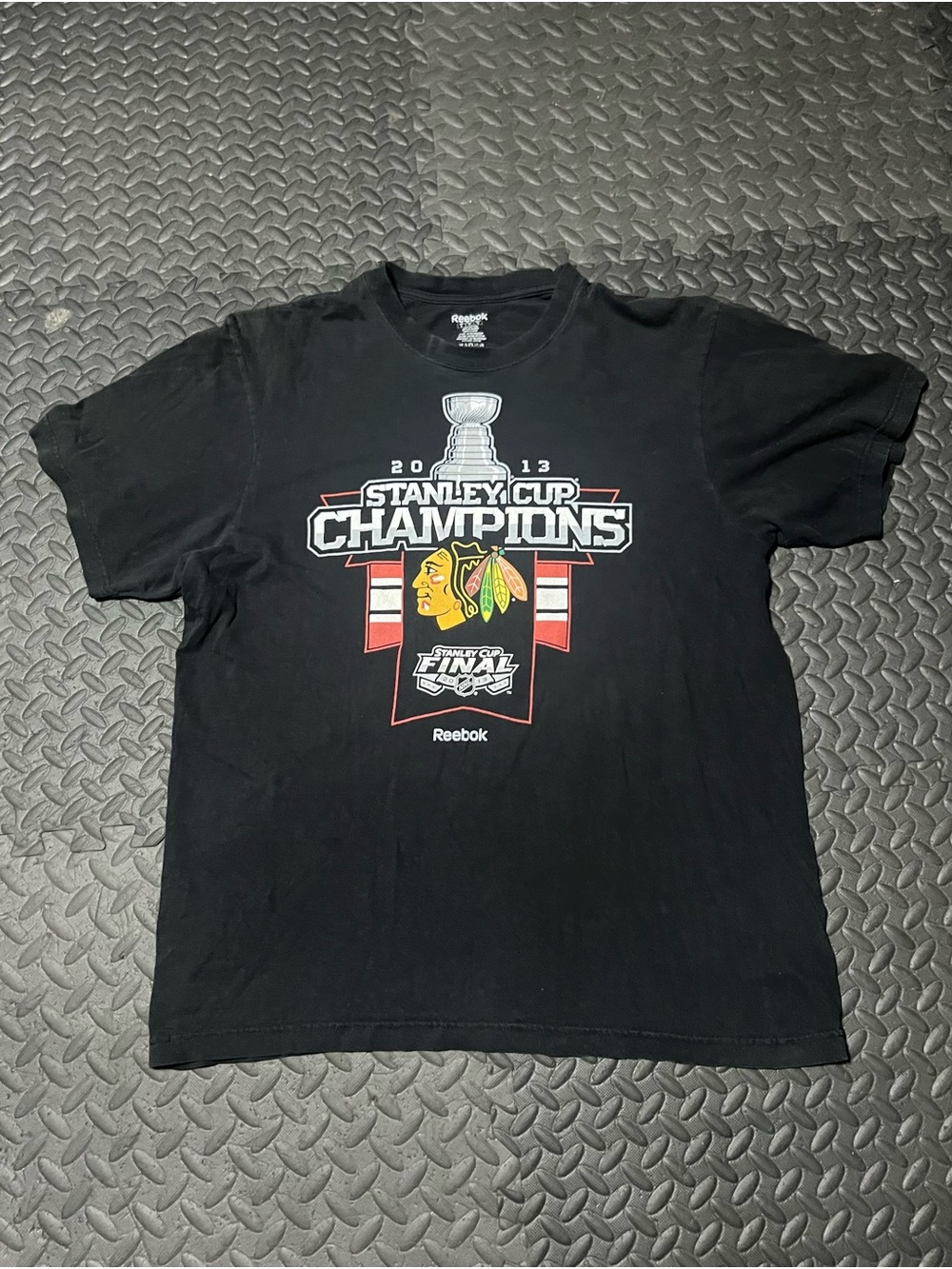 Reebok Black 2013 Stanley Cup Champions Graphic Tee